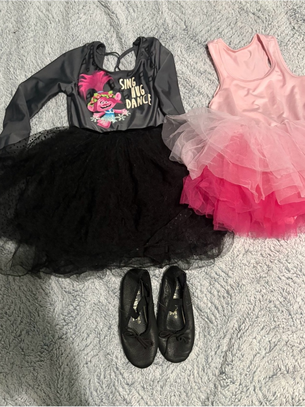 Dreamworks Black & Pink Trolls Ballet Tutu Set size 5t ballet shoes 12